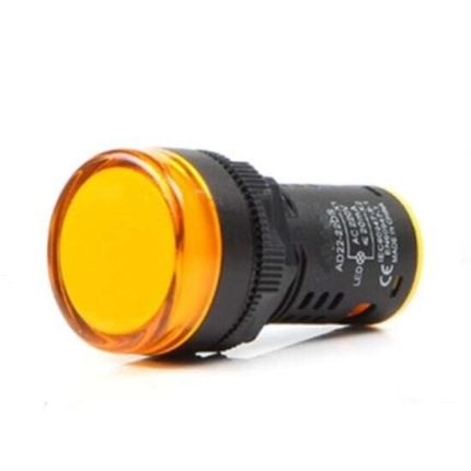 22mm AC 220V LED Indicator Lamp AD22-22DS – Yellow - Ekostra Electronics In Egypt اكوسترا الكترونيكس