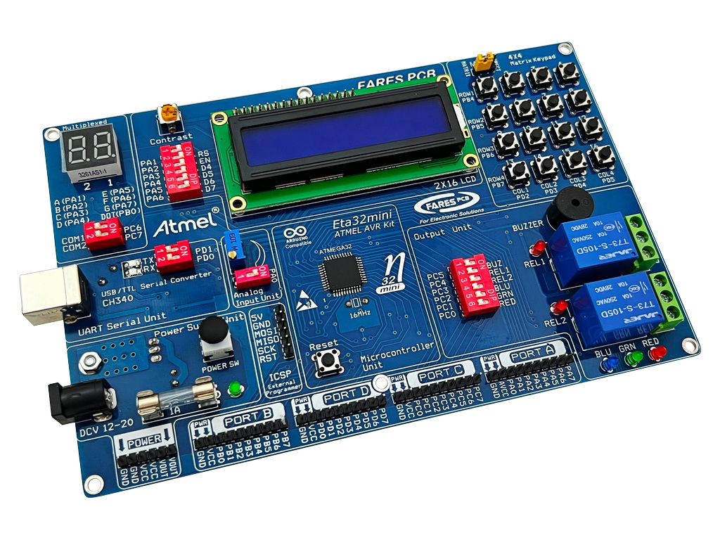 AVR Development Kit Eta32Mini Based on ATMEGA32 – Fares PCB - Ekostra Electronics In Egypt اكوسترا الكترونيكس
