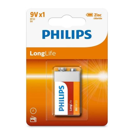 PHILIPS Battery 6F22L1B/97 9V (Carton Card) - Ekostra Electronics In Egypt اكوسترا الكترونيكس