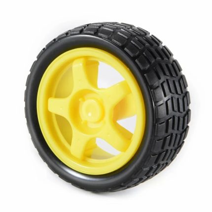 65mm Robot Wheel for BO Motors (Yellow) - Ekostra Electronics In Egypt اكوسترا الكترونيكس