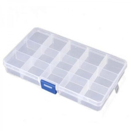 Clear Plastic Box (15 Grids) - Ekostra Electronics In Egypt اكوسترا الكترونيكس