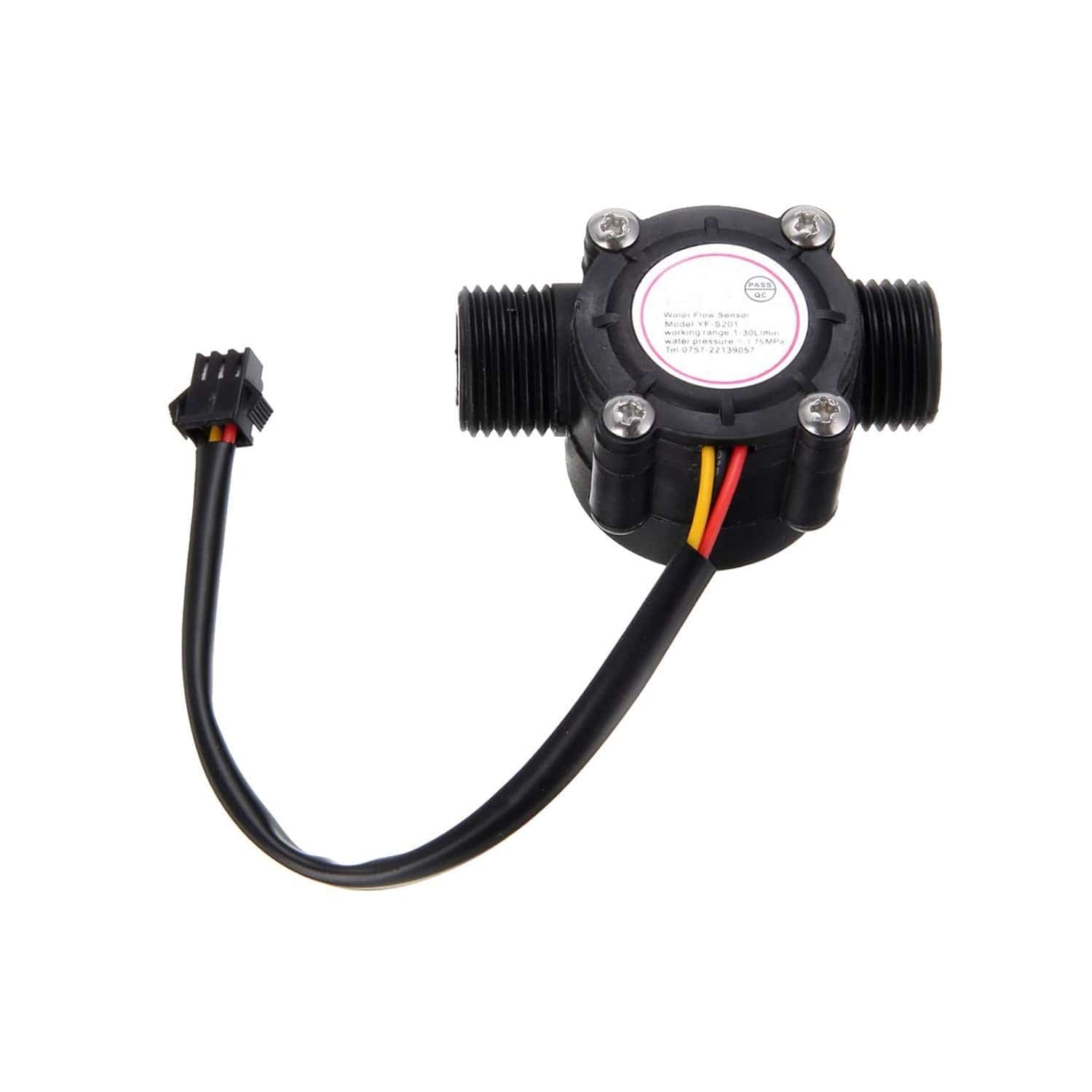 YF-S201 Water Flow Measurement Sensor with 1-30Liter/min Flow Rate – Black - Ekostra Electronics In Egypt اكوسترا الكترونيكس