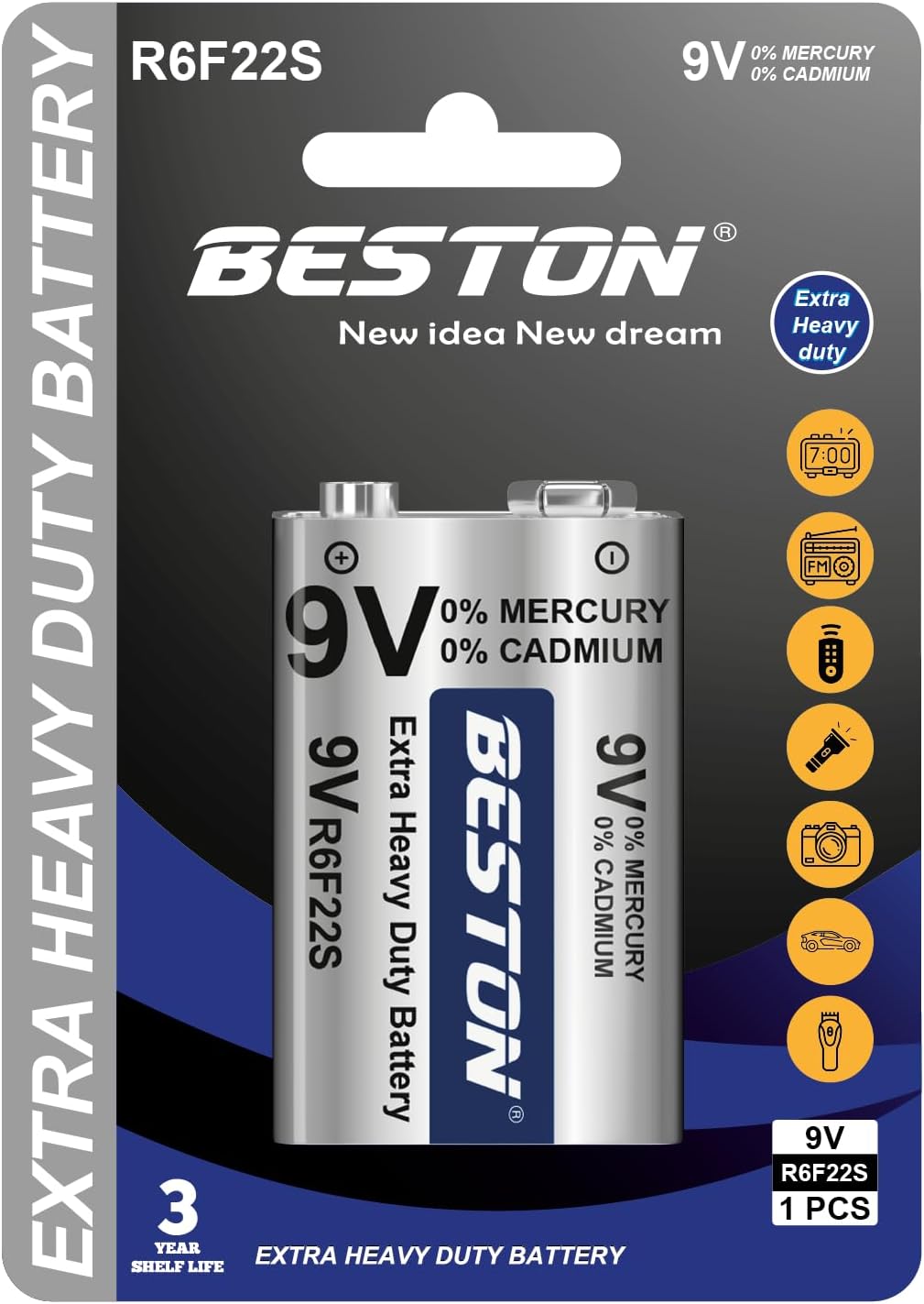 BESTON R6F22S Extra Heavy Duty Battery 9V - Ekostra Electronics In Egypt اكوسترا الكترونيكس