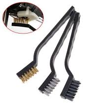 3-Piece Mini Wire Brush Set with Brass, Steel & Nylon Brushes - Ekostra Electronics In Egypt اكوسترا الكترونيكس