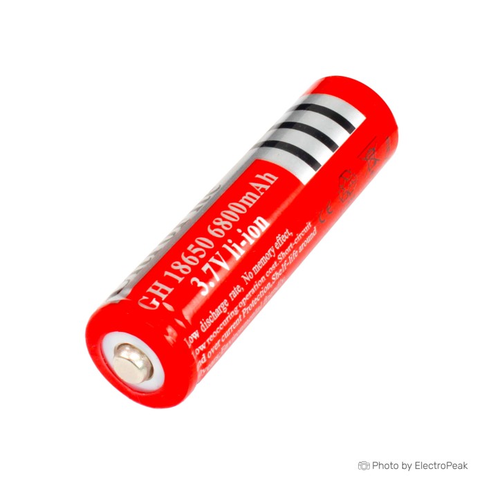 Battery 3.7V 18650 Lithium Rechargeable – (6800mAh) - Ekostra Electronics In Egypt اكوسترا الكترونيكس