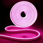 Neon Flexible LED Strip Light – 5 Meter, PINK, 12V DC – Waterproof Silicone