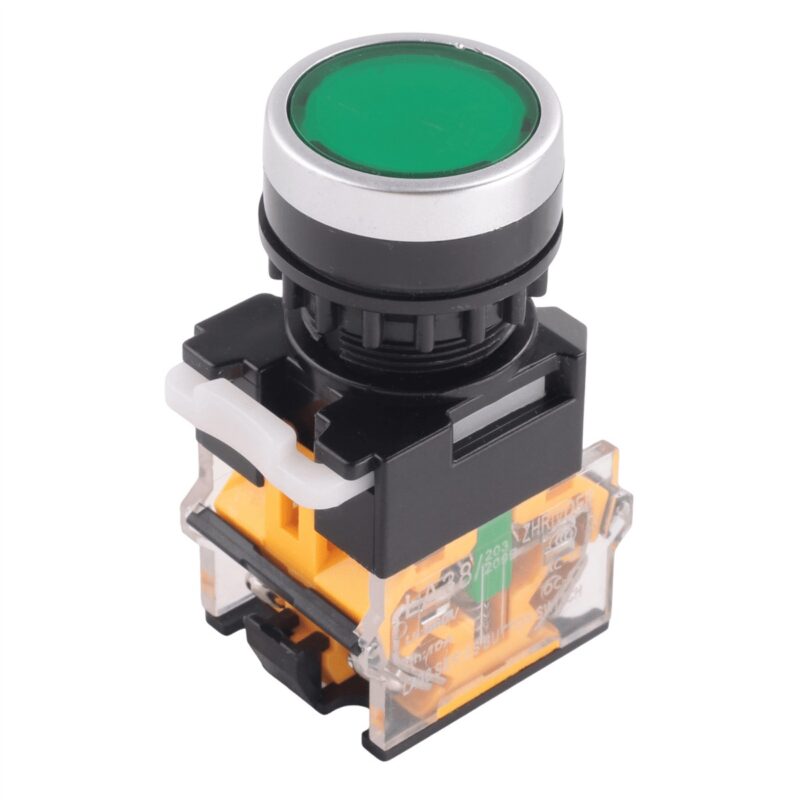 LA38 22mm Push Button Momentary Switch Heavy Duty GREEN - Ekostra Electronics In Egypt اكوسترا الكترونيكس